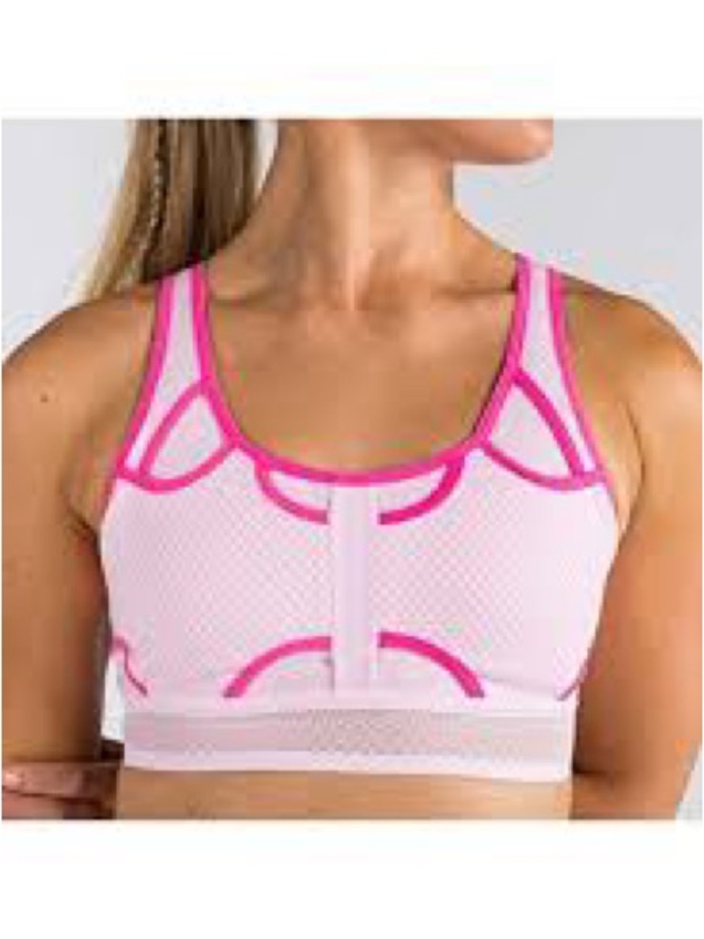 Nike Light Pink Mesh Sports Bra with Hot Pink Trim